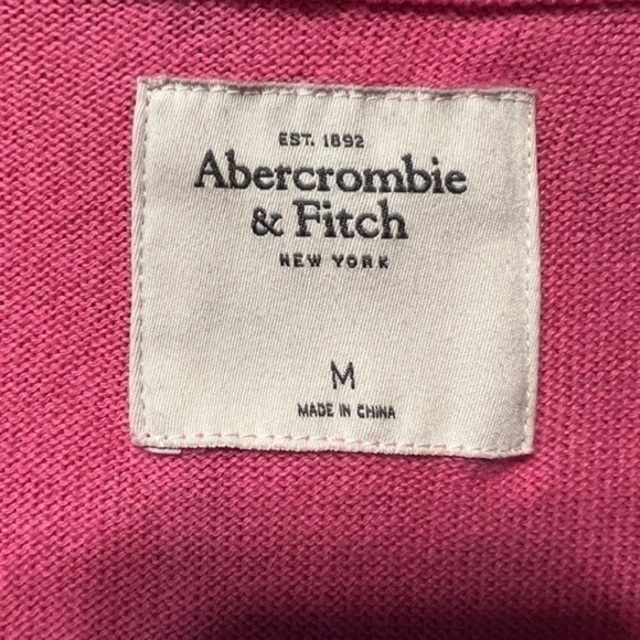 Abercrombie and Fitch v-neck sweater great preowned condition pink size M - Picture 2 of 5